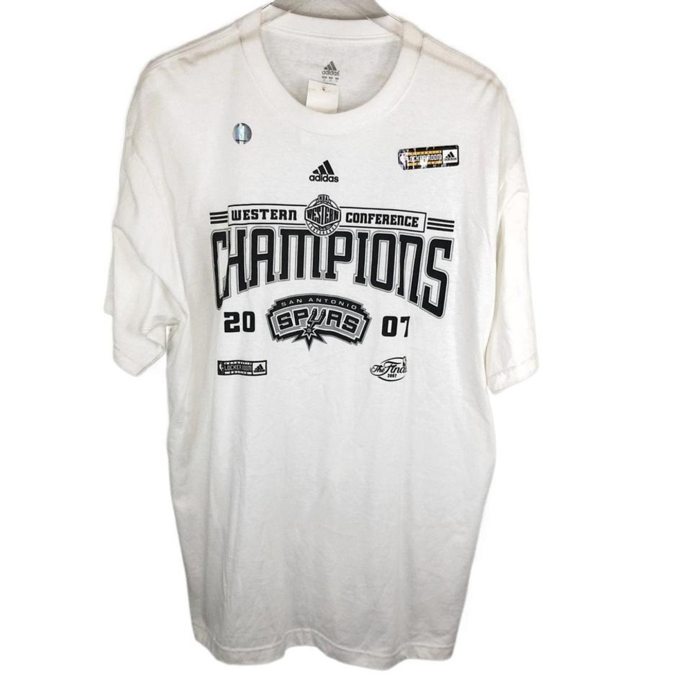 San Antonio Spurs Adidas 2007 NBA Western Conference Champions T-Shirt‎ Size XL